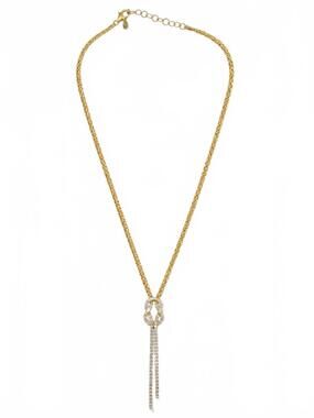 NEW DIAMONIQUE popcorn scarf chain necklace in golf